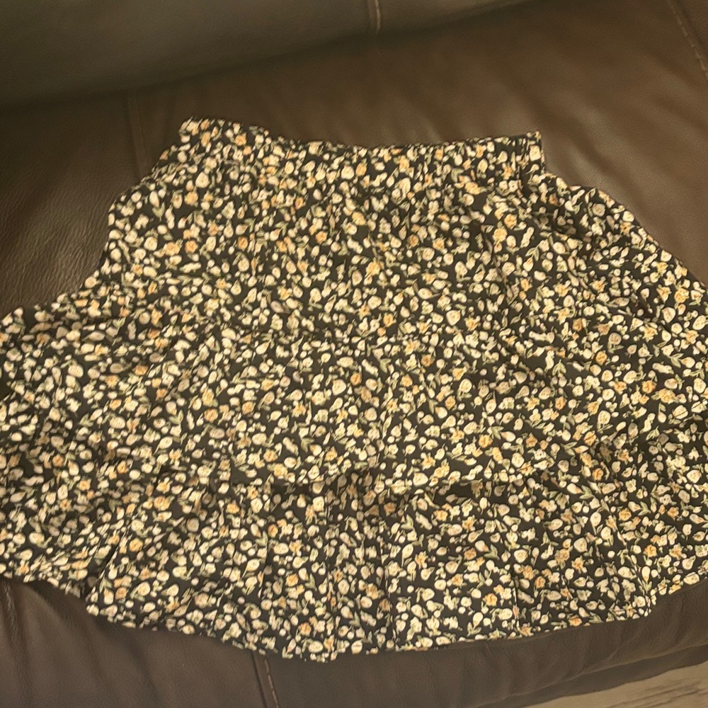 Floral Black and Cream Women's Skirt